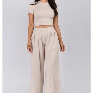 NEW- Wide leg pant set